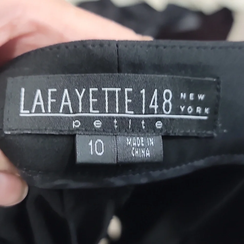 LAFAYETTE 148 New York Straight Leg Black Trouser Pants